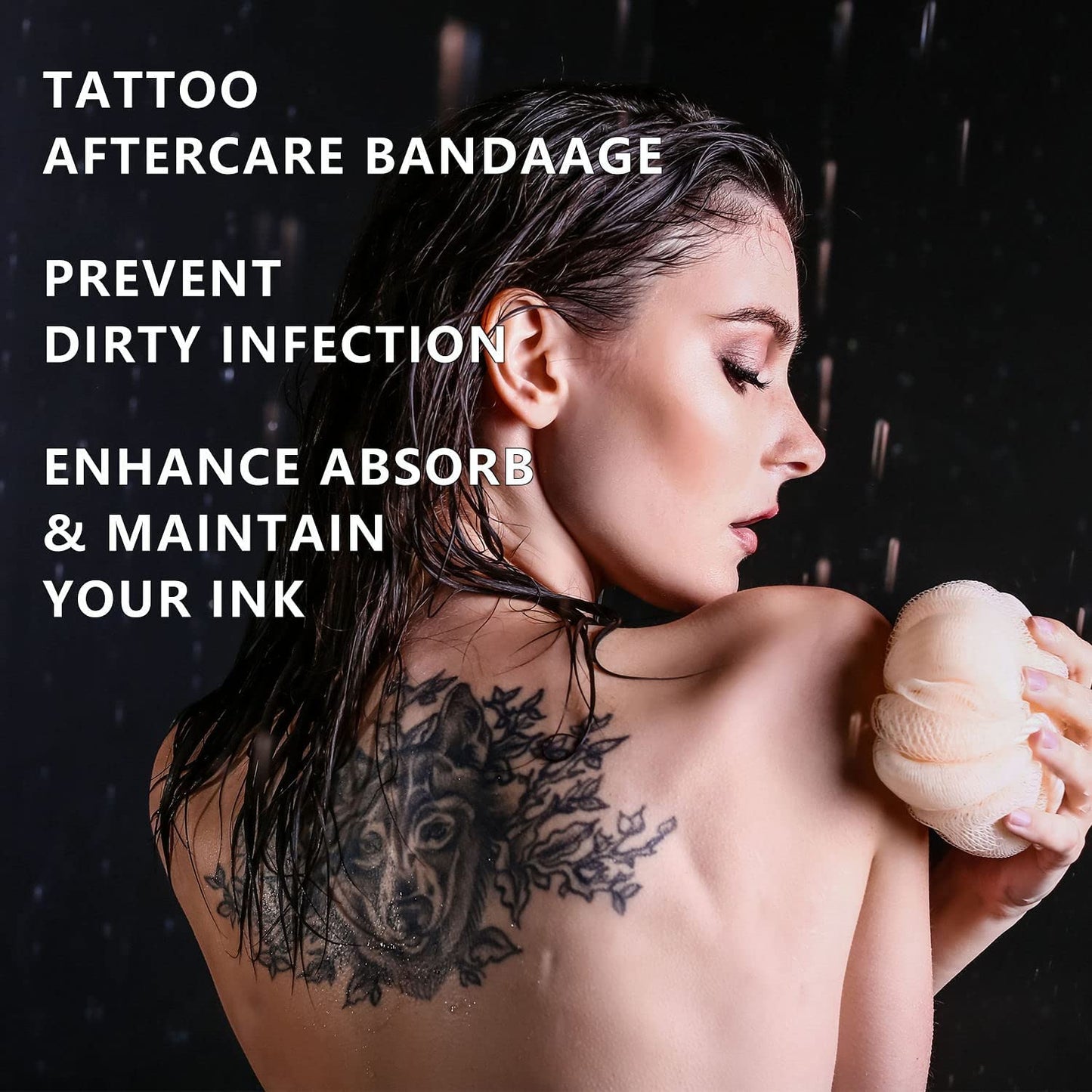 KeyEntre Tattoo Aftercare Bandage 6" x 8" 10 Pack - Second Skin Bandages for Faster Tattoo Healing Recovery and Skin Care Protection - Tattoo Skin Waterproof Bandage - Transparent Film Waterproof