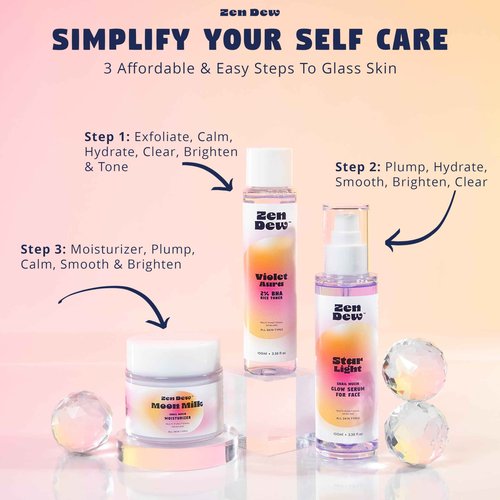 Zen Dew Star Light Korean Snail Mucin Serum (3.38 oz) Brightening & Hydrating K Beauty Face Serum for Glass Skin Glow – Smoothing Korean Skin Care