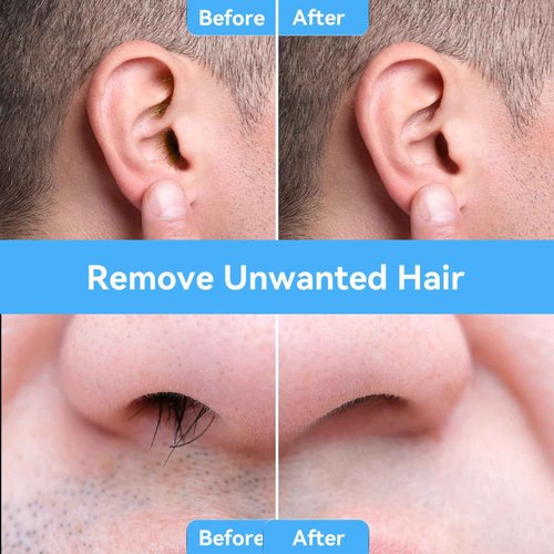 FOCTXI Nose Wax Kit - Portable Ear Nose Hair Waxing Kit for Men and Women with 100g Ｗax, 20 Applicators, 30 Nose Hair Sticks, 10 Mustache & 10 Ear Protectors, Wax Warmer Kit for Hair Removal