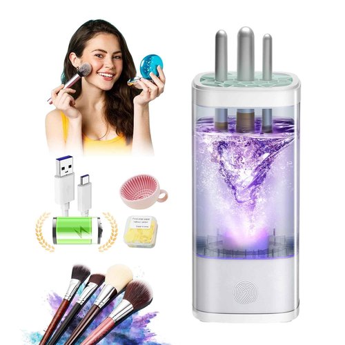 3.0 Upgrade Make Up Brush Cleaner Cosmetic【Industry NO.1-12x Cleaning Power】【SGS Certified - 0 Dust】 MakeupBrushes Cleaner Suitable for all Brush，Circuit Upgrade Make Up Brush Cleaner XDWHITE