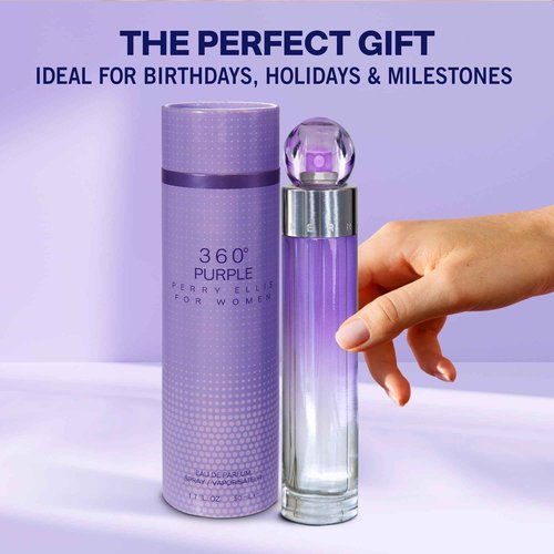 Perry Ellis 360° Purple Eau De Parfum Spray for Women - Perfume for Women, Fruity & Floral Fragrance, EDT, Designer Scent for Her, Long Lasting - 1.7 fl oz (50 mL)