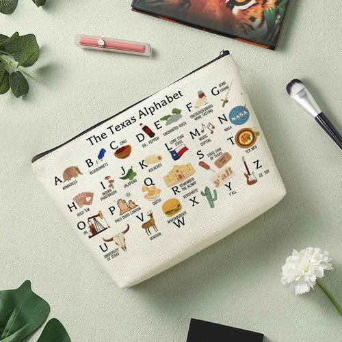 Cute Texas State Souvenirs Gifts Makeup Bag Texas Themed Gifts for Women Her Sister Daughter Mom Friends Coworkers Aunt Niece Friendship Birthday Christmas