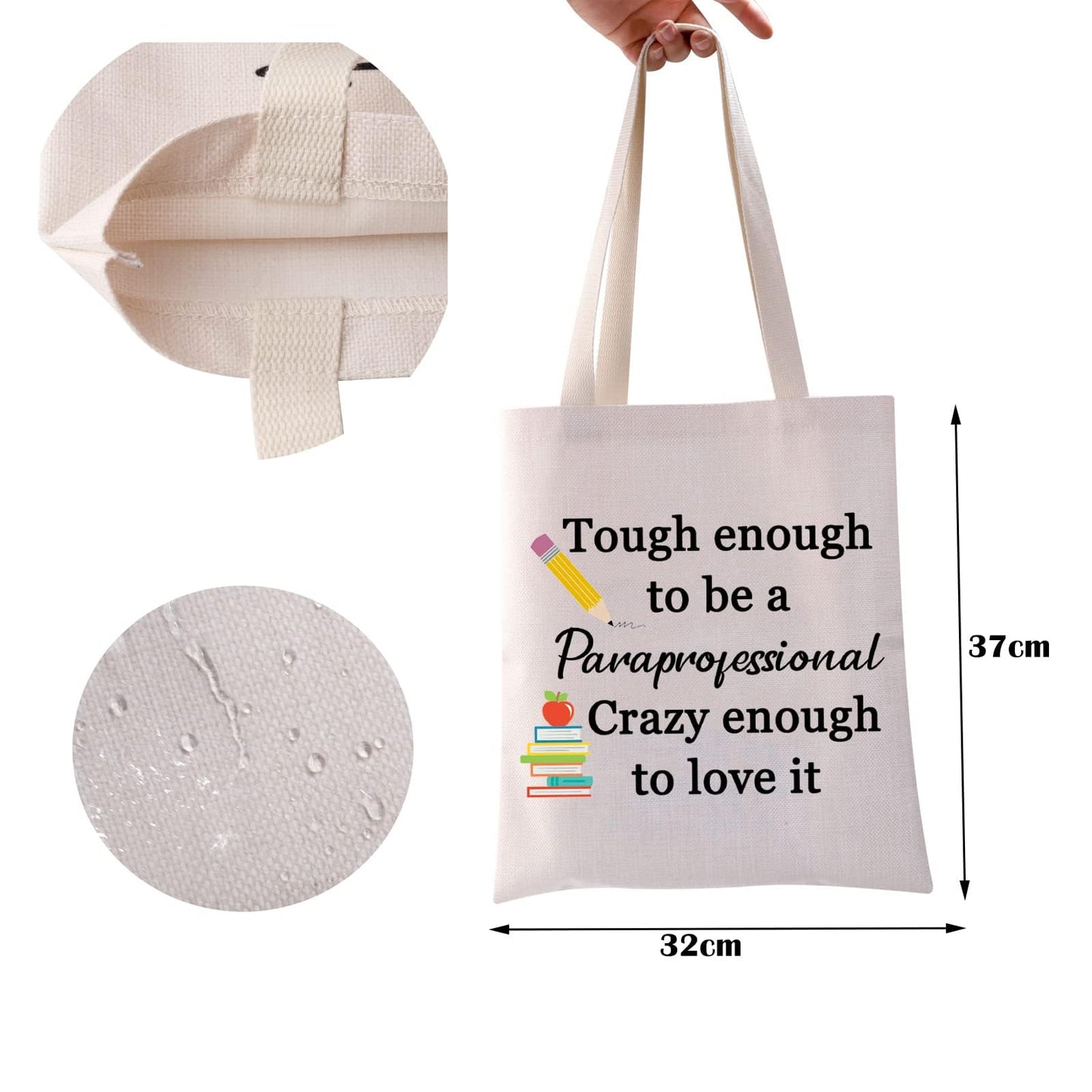 ZJXHPO Paraprofessional Survival Kit Paraprofessional Appreciation Gift Touch Enough to Be a Paraprofessional Crazy Enough to Love It (Touch PARA tote bag)