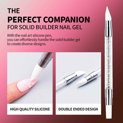 Finger Secret Non-Sticky Builder Gel Kit - 20g Solid Extension Gel for Nails with Forms, Base Coat, File, Silicone Brush & Molds - DIY Professional Nail Extension Kit (6 Color Set E)