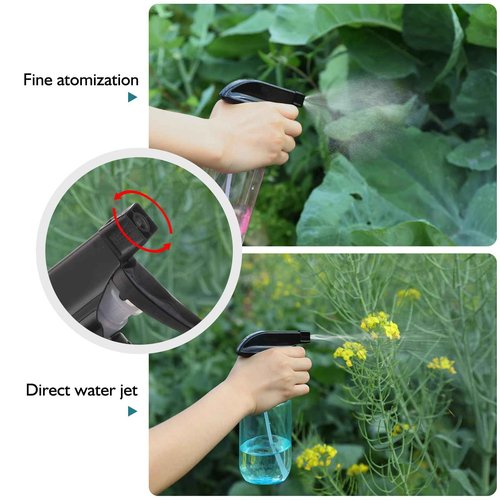 D Dymoece Empty Spray Bottles,10 oz Refillable Water Spray Bottle Adjustable Nozzle Mist/Stream Squirt Bottle for Hair Styling Watering Plants Cleaning Products
