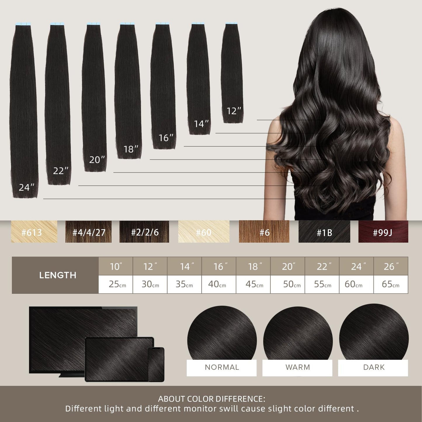 Mifes Tape in Hair Extensions Human Hair Natural Black #1B 20pcs/50g 20 Inch Hair Extensions Real Human Hair Natural Hair Extensions Straight Hair Extensions for Women