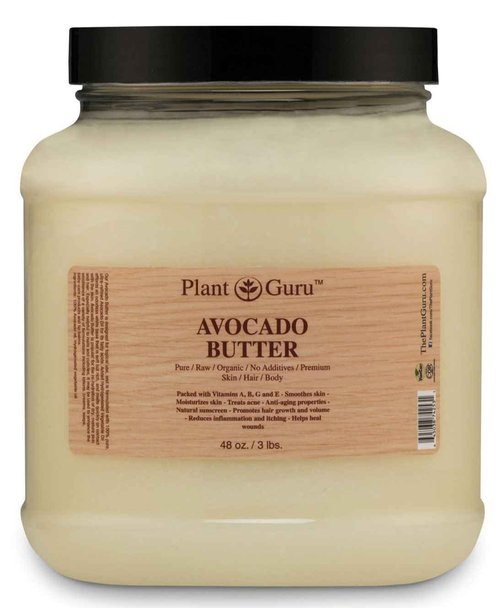 Avocado Body Butter 3 lb. 100% Pure Raw Fresh Natural Cold Pressed. Skin, Hair, Nail Moisturizer, DIY Creams, Balms, Lotions, Soaps.