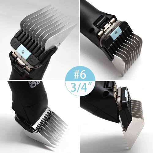 4 Pieces Animal Stainless Steel Attachment Guide Guard Combs for A5 Style Detachable Blade Pet Groomers, 5/8", 3/4", 7/8", 1" Compatible with Wahl KM Series Andis AG BG Oster A5 A6 Animal Clippers