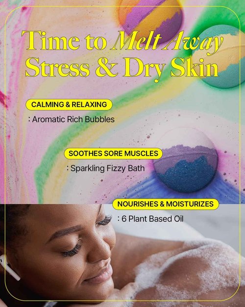 FOAMIST Bubble Bath Bomb Gift Set | Mother's Day | Ready-to-Gift for Women, Kids,Fizzy Bubble Organic Bathbombs, Relaxing Natural Vegan Ingredients