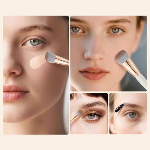 Makeup Brushes, 11pcs Makeup Brusheas Set with Wooden Handle, Include Foundation, Concealer, Blush, Eyeshadow, Eyeliner, Powder, Highlighter, Blending, Face Brush Set