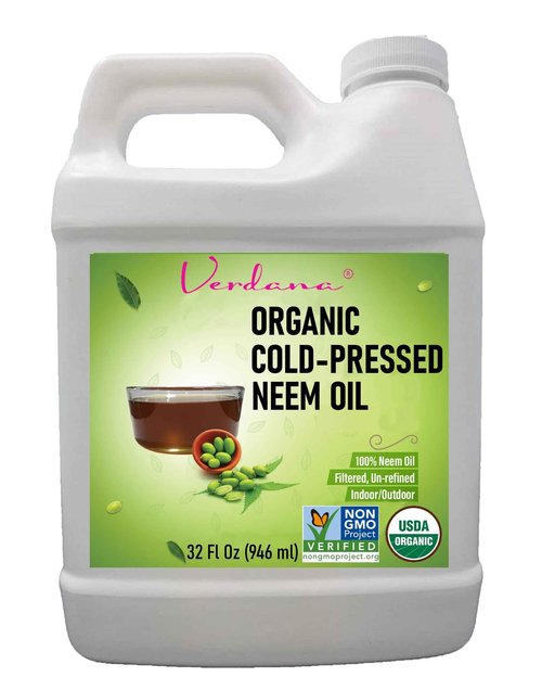 Verdana Pure Neem Oil for Plants – 1 Quart (32 Fl Oz) – Organic, Cold Pressed, Unrefined, Non-GMO – 100% Natural Spray for Plant Leaf Shine, DIY Beauty, Soap Making – No Additives