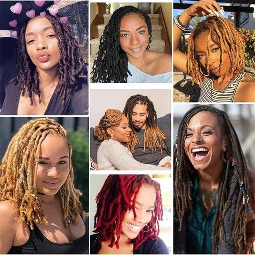 0.6cm Thickness Real Human Hair Dreadlock Extensions 10 Inch 10 Strands Full Handmade Permanent Curly Locs Extensions Human Hair Can Be Dyed and Bleached