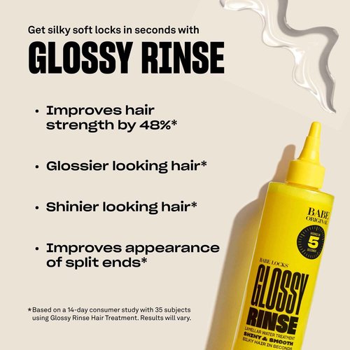BABE ORIGINAL Glossy Rinse Treatment for Shine, Promotes Hydration, In-Shower Lamellar Water Hair Mask, 500 mL