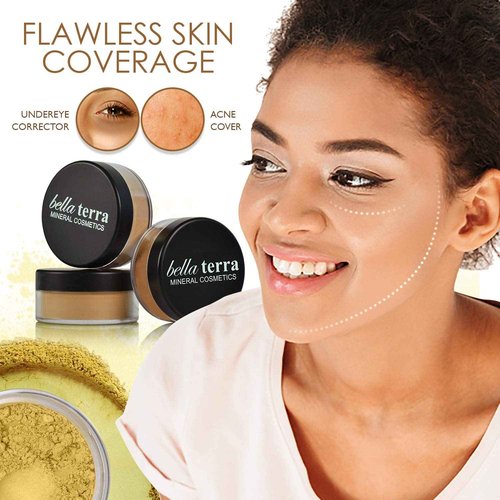 BellaTerra Cosmetics Mineral Powder Foundation – Maple | Deep Warm Undertone | Buildable Matte Mineral Formula for Smooth, Balanced, Long-Lasting Coverage 9g