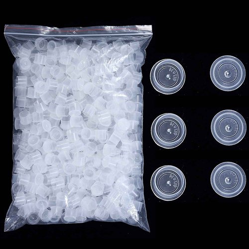 Tattoo Ink Caps Large,1000Pcs White Plastic Disposable Pigment Caps Microblading Makeup Tattoo Ink Cups Caps with Base Sizes 17 Large for Tattoo Ink