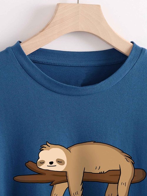 SOLY HUX Women's Cute Graphic Tees Cartoon Casual Summer Tops Short Sleeve T Shirts Blue Cartoon M