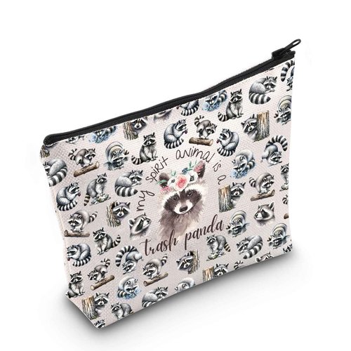 WZMPA Racoon Themed Cosmetic Bag Racoon Lover Gift My Spirit Animal Is A Trash Panda Makeup Zipper Pouch Bag Animal Lover Gift (Trash Panda F)