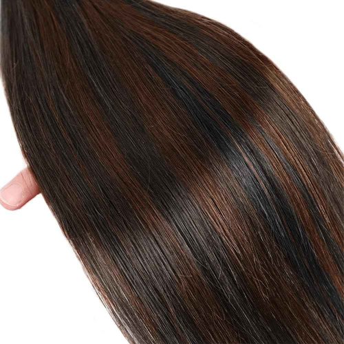 Highlight Bundles P1B30 Straight Human Hair Bundle Ombre Brown Organique Breezy 1 Bundle 18 Inch Two Tone Black Mixed With Color 30 Bundles Hair Extensions