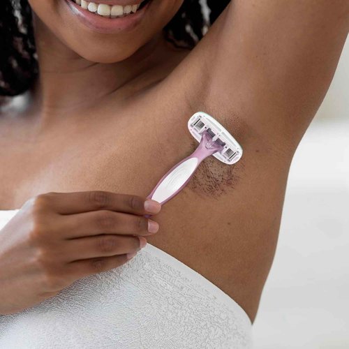 BIC Soleil 5 Sensitive Women's Disposable 5 Blade Razors, 360 Degree Moisture Strips, Anti-Slip Grip, 10-Pack