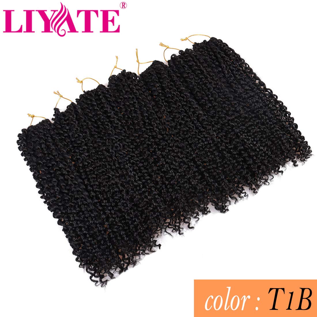 Passion Twist Hair 14 Inch Water Wave Crochet Hair for Women Curly Bohemian Braiding Hair Extensions Crochet Braids 7 Packs 1B