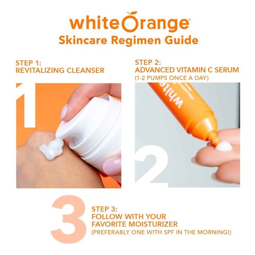 White Orange Revitalizing Cleanser, Ultra Hydrating Facial Cleanser with Hyaluronic Acid and 11 Botanicals including Orange Oil, Sulfate and Paraben-Free
