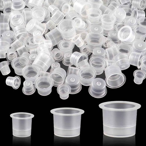 300 Pieces Tattoo Ink Caps,Tattoo Cups,Pigment Cups,Makeup Container Cap - 100 Small,100 Medium,100 Large - for Ink,Paints,Glues