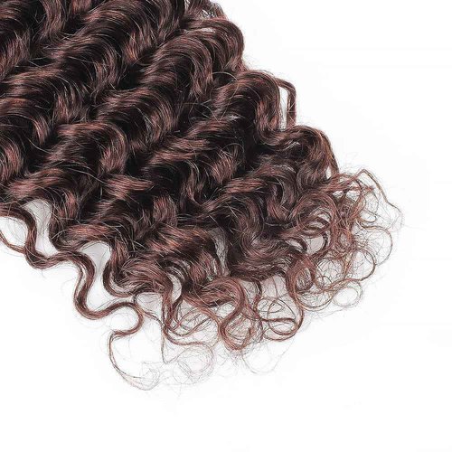 Human Hair Bundles Deep Wave 26 Inch Single Bundle #4 Chocolate Brown Human Hair Unprocessed Native Virgin Hair 100g Total 1 Extension Wet and Wavy Human Hair Extensions for Black Women