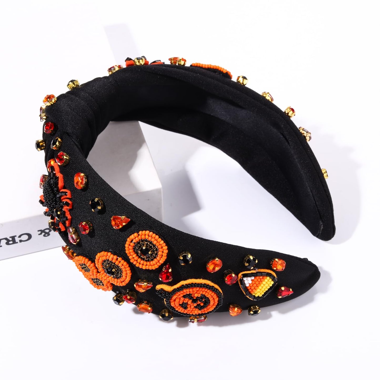 MOLOCH Halloween Headband Spooky Pumpkin Candy Corn Knotted Headband Crystal Headband Halloween Costume Hair Accessories