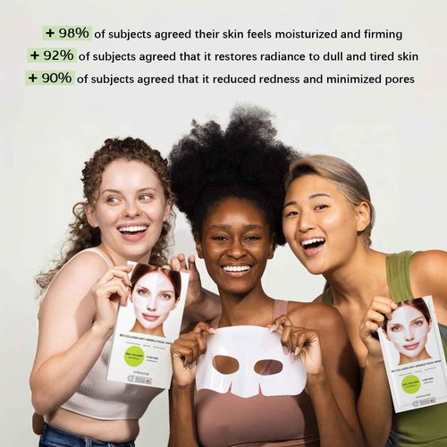 ZMbeauty Collagen Face Mask, Bio-Collagen Mask Overnight for Skin Care, Anti-Wrinkle Facial Sheet Mask with 9 Peptides for Elasticity & Moisturizing, Collagen Night Wrapping Mask