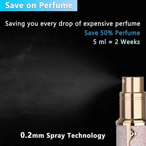Qavhun Refillable Travel Perfume Atomizer Bottle - 5ml Luxury Pocket Perfume Dispenser Pump, Travel Perfume Atomiser, Cologne Dispenser, Portable Size Sprayer Bottle for Traveling (Pink - 1)