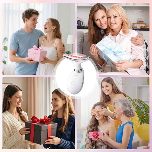Neck and Face Care Device for Home Daily Use, Skin Care Tool, Wrink-le Improve, Firm, Tightening and Smooth White