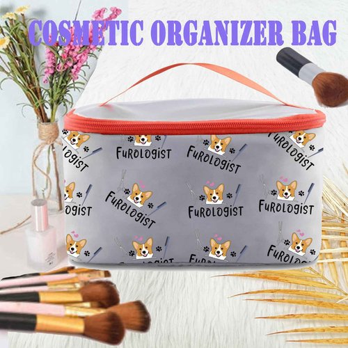 JYTAPP Furologist Funny Puppy Stylist Cute Dog Groomer Cosmetic Bag Dog Groomer Survival Kit Zipper Pouch Pet Grooming Gifts (cosmetic organizer bag)