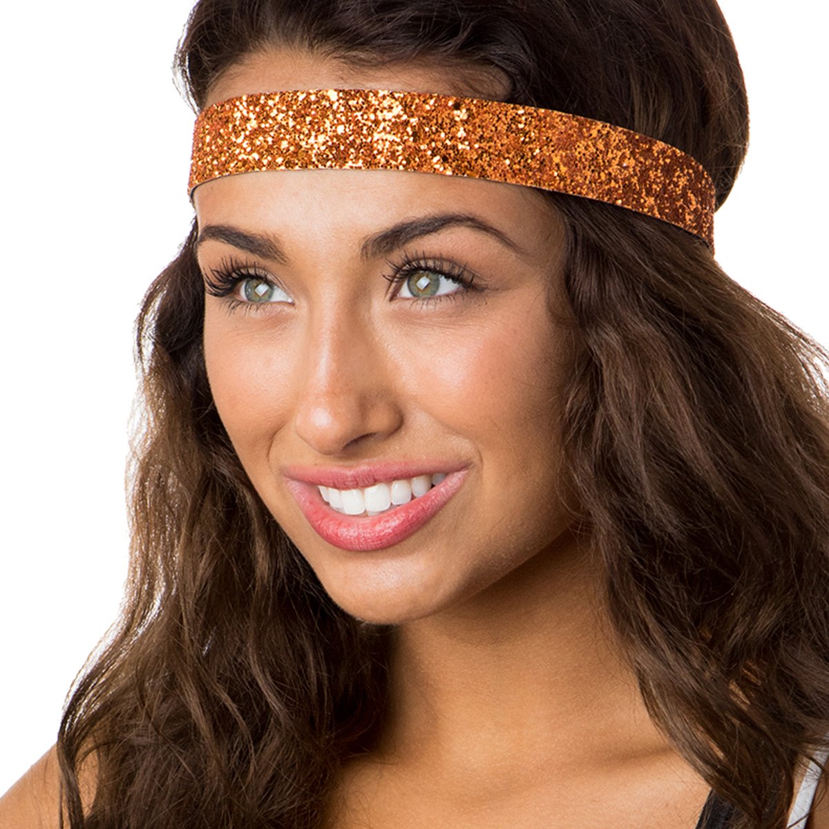 Hipsy Women's Adjustable No Slip Bling Glitter & Bengal Tiger Fashion Headband 3-pack (Wide Black/Tiger/Orange 3pk)