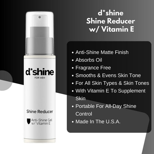 Face Shine Reducer For Men with Vitamin E - Anti Shine Mattifying Gel: Oil Control Mattifier - Absorbs Oil - Shine Free Face Oil Reducer - Matte Lotion