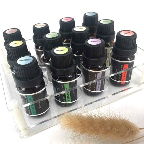 Organizer Essential Oil Bottle Holder, Shelf Storage Rack Display Stand, Perfectly Holds 10ml, 15ml, 20ml Oils