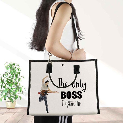 JNIAP Singer Fans Cosmetic Makeup Bag Rock Music Lover Gifts The Only Boss I Listen To Music Zipper Pouch Bag Singer Merchandise (only boss tote)