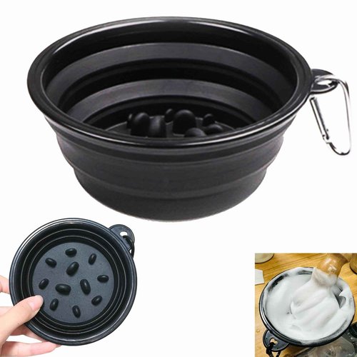 Ezcora Shaving Bowl Foldable Shaving Soap Bowl for Shave Cream, Silicone Shaving Cup for Wet Shaving for Men Easy to Carry
