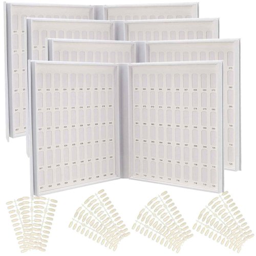 PINGEUI 4 Pack 120 Colors Nail Display Book, Nail Gel Polish Display Chart with 480 Nail Tips, Nail Color Sample Book Nail Gel Color Card Book, for Nail Salon