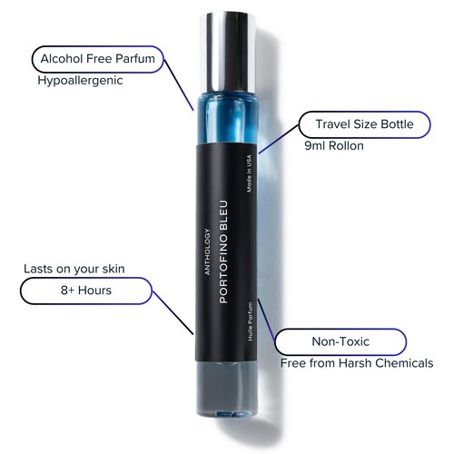 Anthology Roll on Perfume Oil | Portofino Bleu & Essence of Amalfi | 9 ml Travel Size Mini Perfume Rollerball