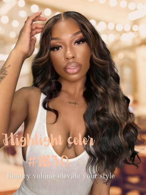ANMETAN Honey Blonde Highlight 4x4 Closure Body Wave Human Hair, Balayage Colored F1B/30 Black with Brown 12A Remy Hair 4x4 HD Transparent Lace Closure Pre-plucked Free Part Natural Hairline 14 Inch