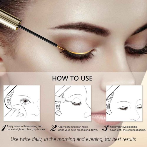 Eyelash Growth Serum – Lash Serum for Eyelash Growth with 15 Plant Extracts for Longer Thicker Fuller Lashes Nourishing Formula to Enhance Natural Beauty Hypoallergenic Oil Free lash growth serum -3ml