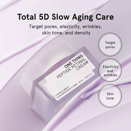 ONE THING Peptide Retinal Cream, Vitamin A, Faster Acting than Retinol, Retinaldehyde Anti Aging Face Cream, Smooths Wrinkles, Refines Pores and Improves Elasticity, Korean Skincare 1.85 fl.oz, 55ml