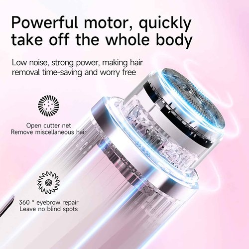 New Electric Bikini Trimmers for Women, Travel Razors, Glowhave Double Headed Shaver, Body Hair Trimmer, Rechargeable Painless Professional Shaver, Suitable for Underarms, Legs, Arms,Face (Pink)