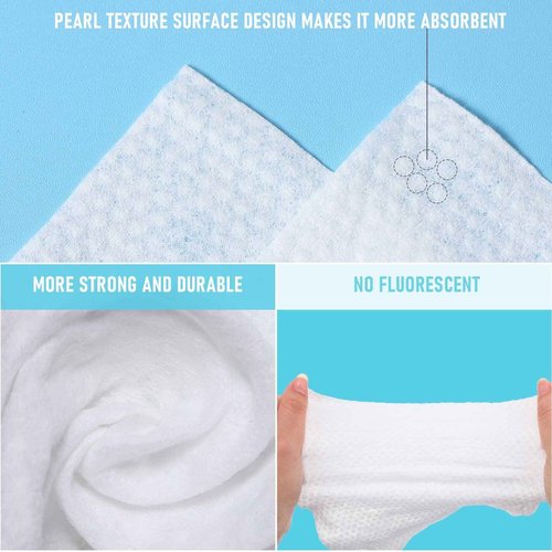 12 Pack 1200 Counts Disposable Towelettes for Face, Face Towel Bulk Cotton Face Tissues Soft Facial Tissue Dry Wet Use for Sensitive Skin Care, Makeup Removing, Surface Cleaning, 5.9 x 7.8 Inch
