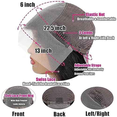13x6 HD Lace Front Wigs Human Hair Straight Brazilian Virgin Human Hair Lace Front Wigs 180% Density 22 Inch HD Transparent Lace Front Wigs for Women