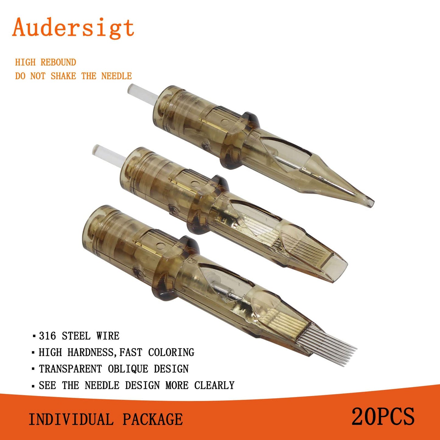 Audersigt 20PCS Tattoo Cartridges Needles 0.30mm #10 Standard Gauges Tattoo Needle for Tattoo Artists (1015M1)