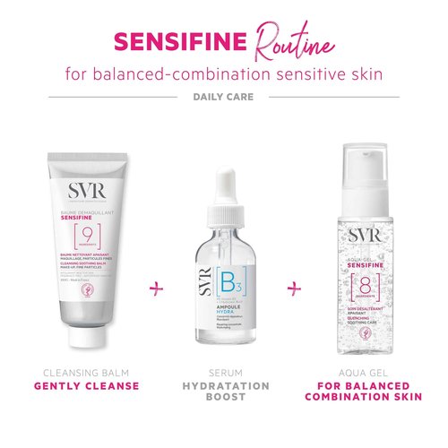 SVR Sensifine Aqua Gel Face Moisturizer with Glycerin, Aloe Vera & Panthenol. Instantly Soothe & Intensely Moisturize Normal to Combination, Sensitive Skin. Fragrance Free, 1.3 Fl.oz.