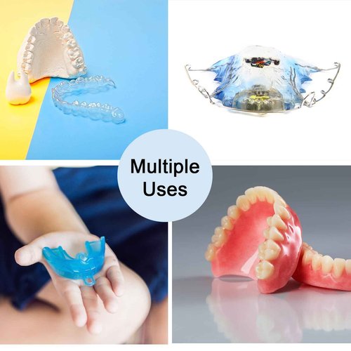 Maoerdental 60PCS Retainer Case with Vent Holes,Black Color Denture Case,Portable Multi-Purpose Mouthguard Storage for Travel Home Office Business Trip