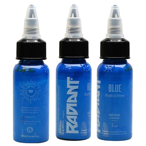 Radiant Colors Blue Tattoo Ink 1oz Bold Pigment Professional Quality Smooth Flow Long Lasting Formula