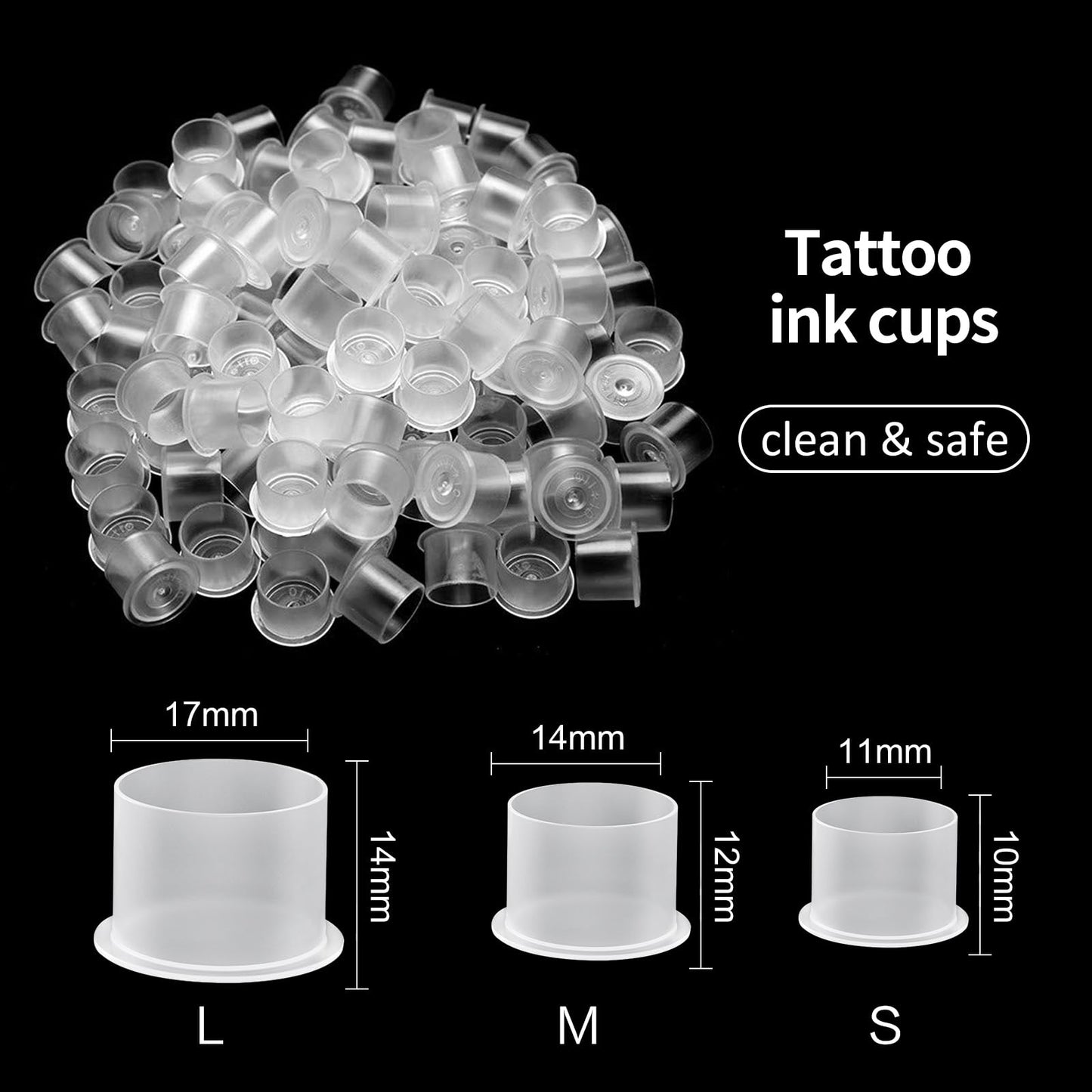 Tattoo Ink Caps Small - Autdor 1000Pcs Tattoo Cups 11mm Disposable Tattoo Ink Cups With Base Microblading Pigment Caps for Tattoo Permanent Makeup Container Cap Tattoo Accessories Tattoo Supplies